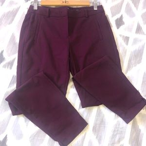 RW&Co. Signature fit Ankle Slim Dress pants! Size 00 in Burgundy(reddish purple)